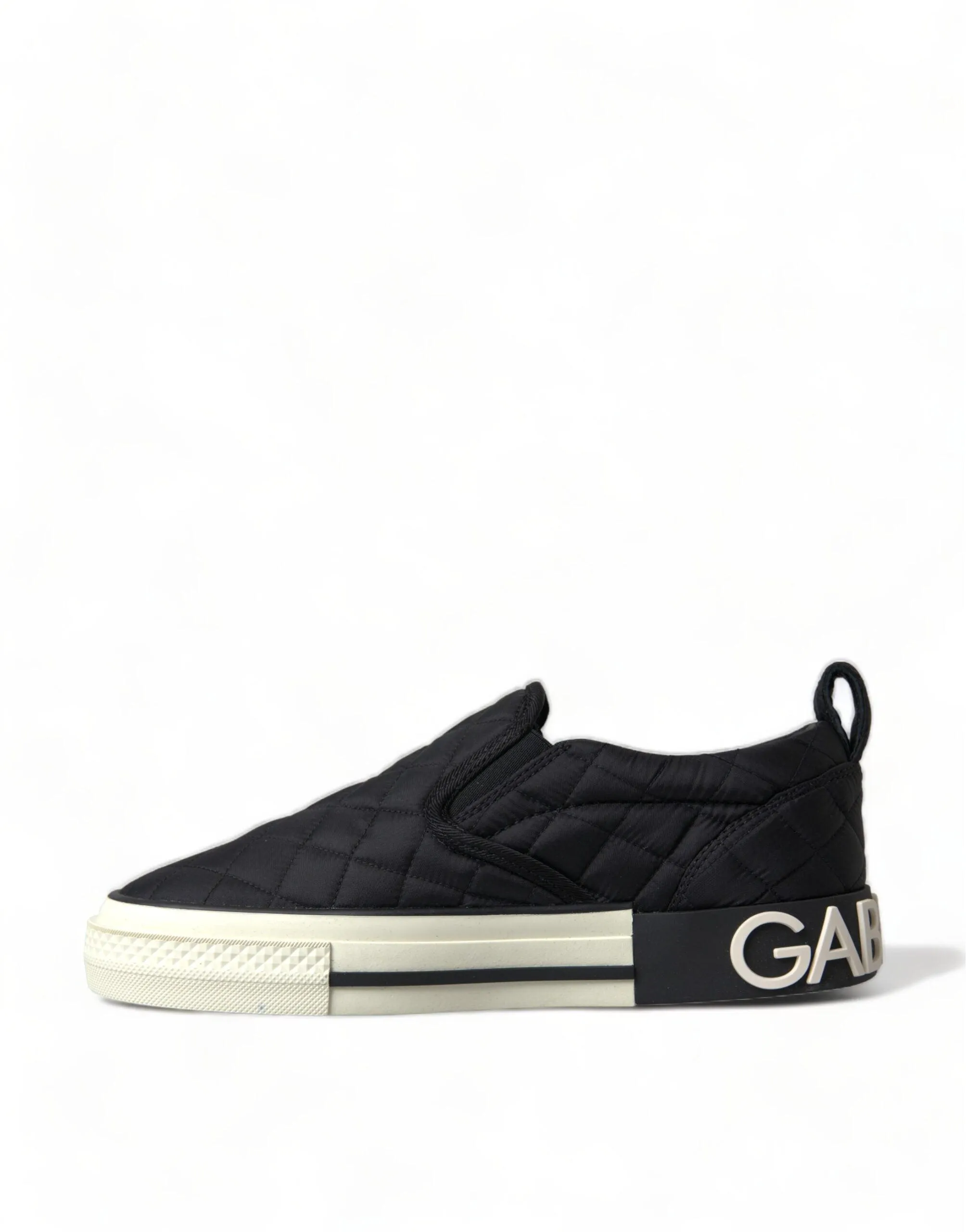 Dolce & Gabbana Black Quilted Slip On Low Top Sneakers Shoes