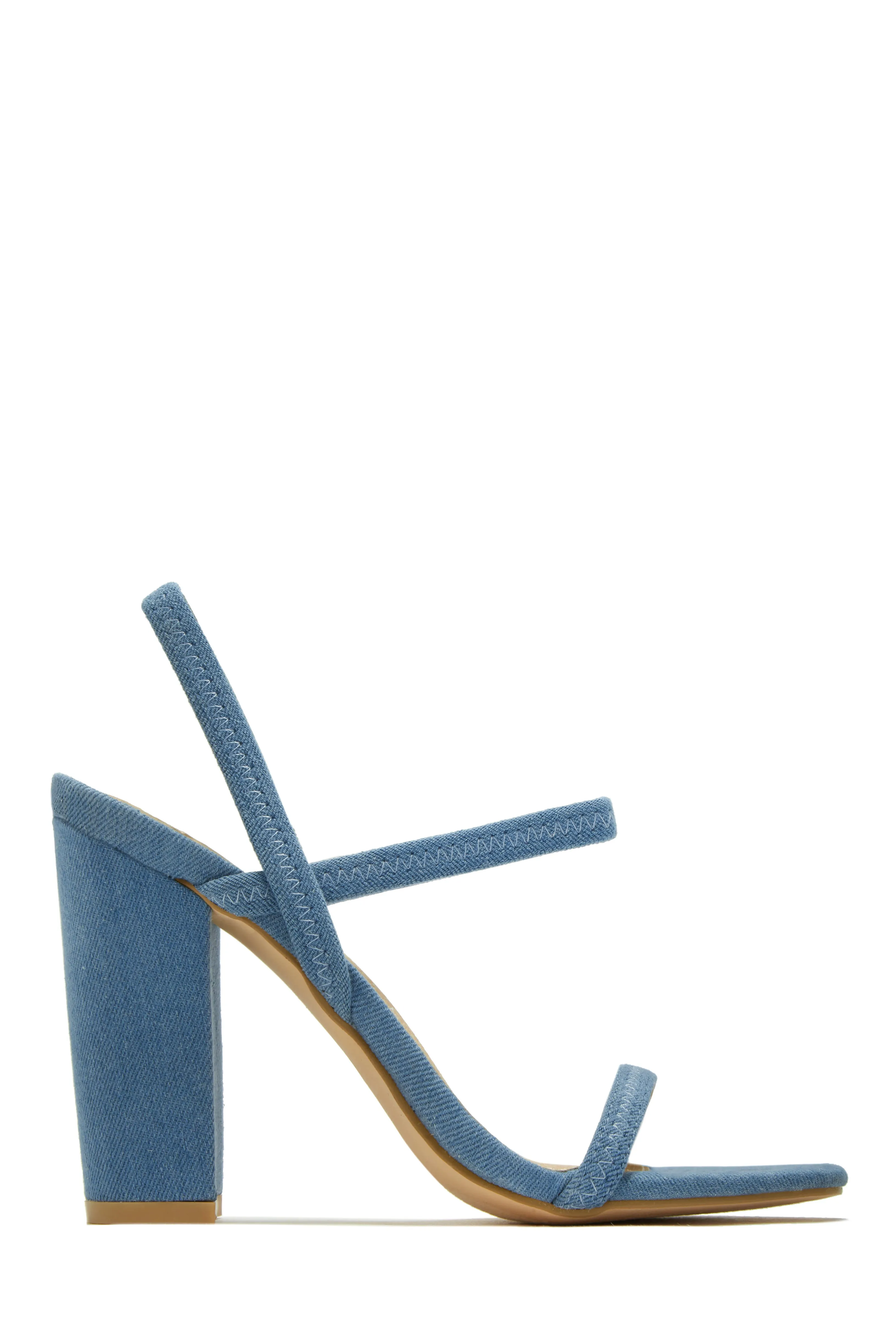 Emerie Slingback Block High Heels - Teal