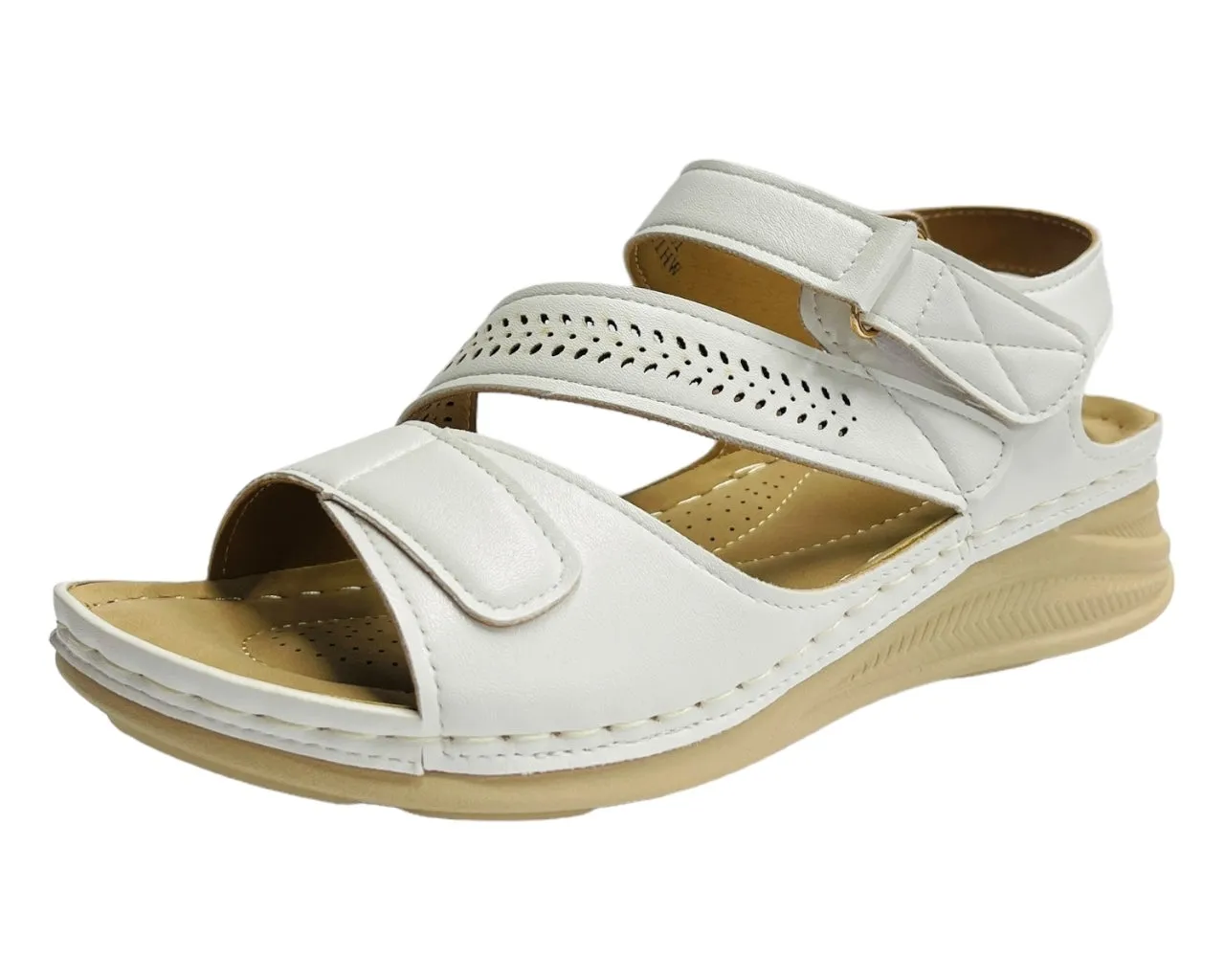 Faux Leather Lightweight Padded Sandals