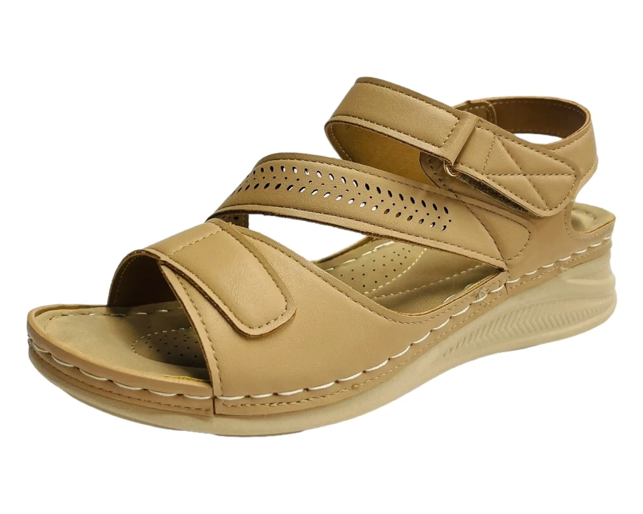 Faux Leather Lightweight Padded Sandals