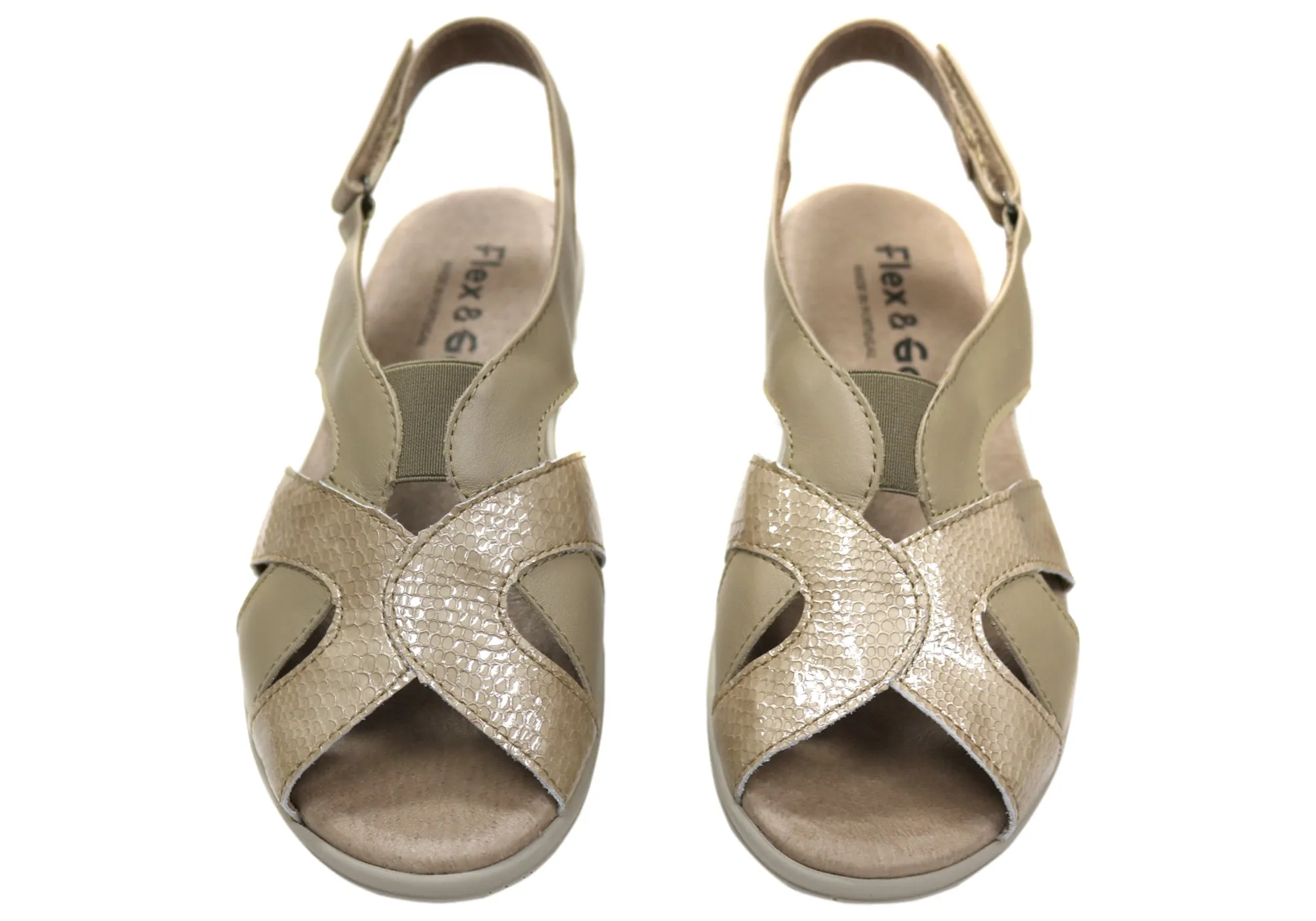 Flex & Go Hilda Womens Comfortable Leather Sandals Made In Portugal