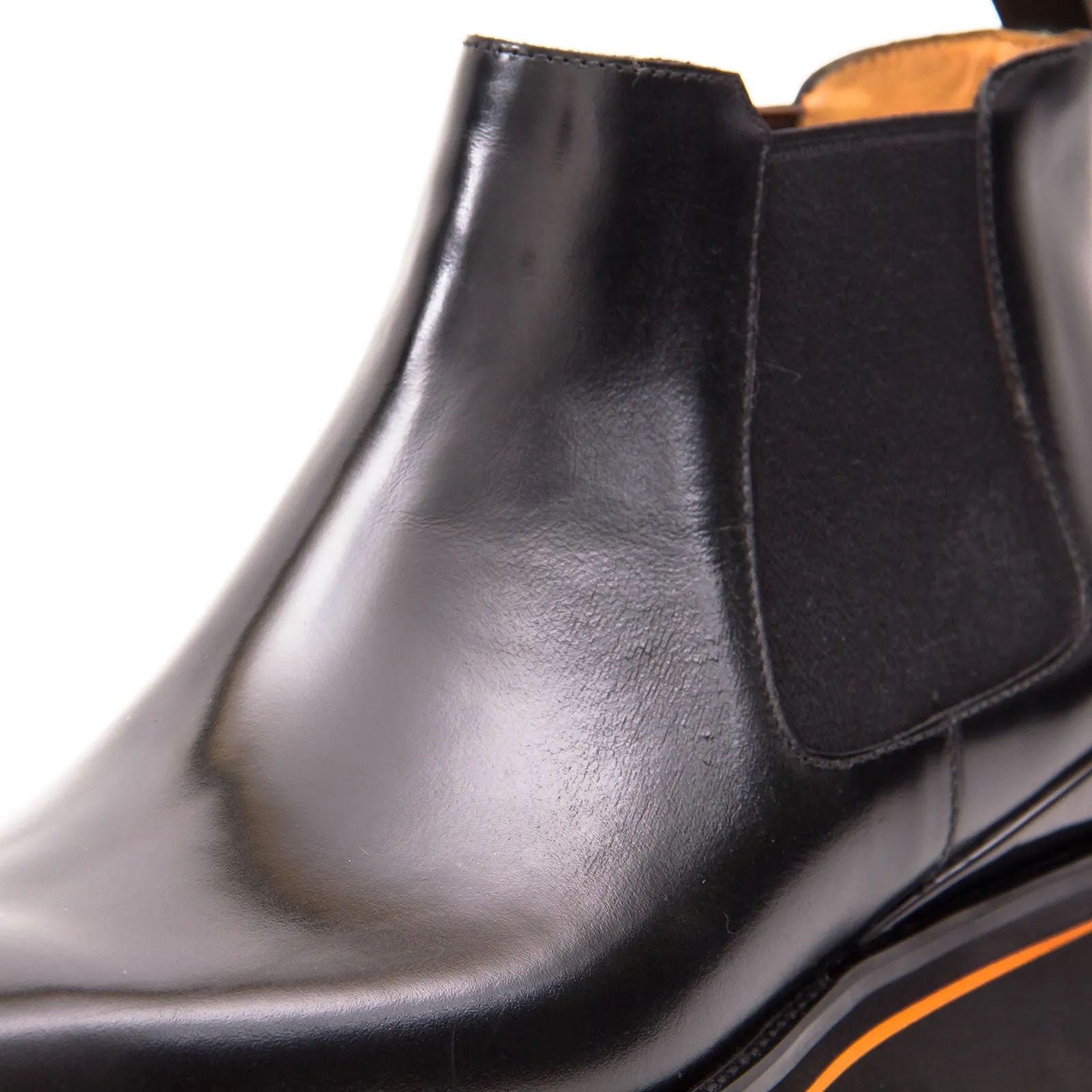 Foil leather Thick-Soled Chelsea Boot 2898 Black