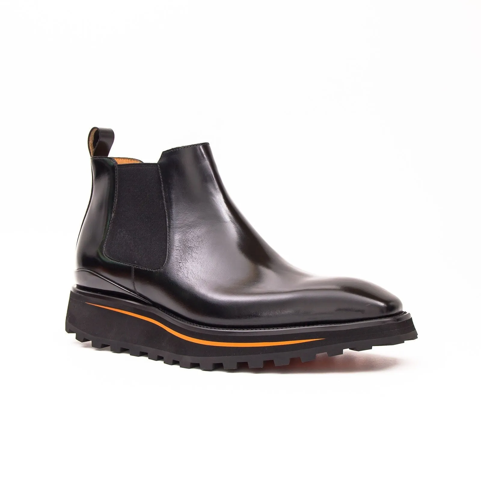 Foil leather Thick-Soled Chelsea Boot 2898 Black