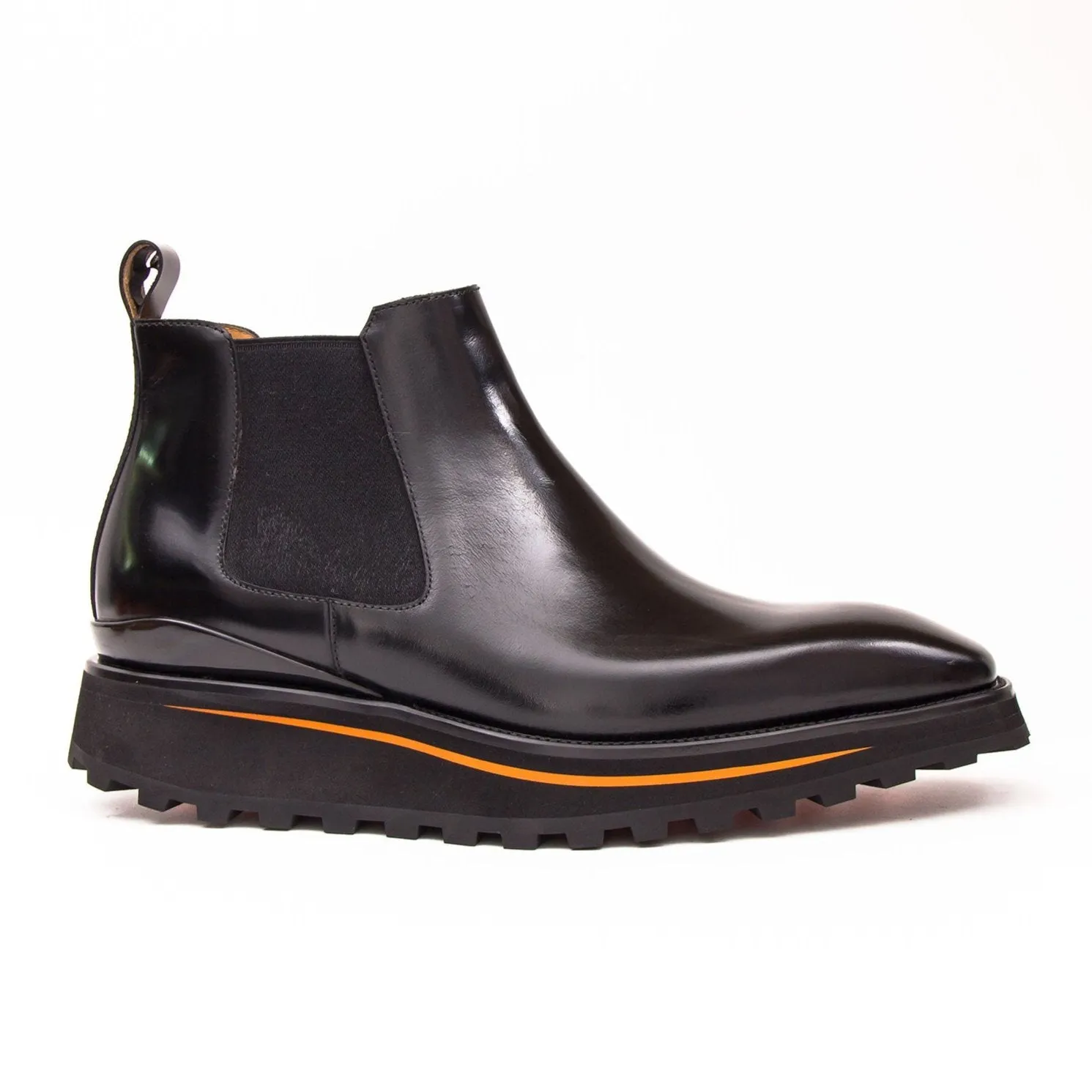 Foil leather Thick-Soled Chelsea Boot 2898 Black