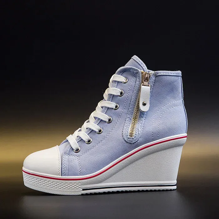 Funki Buys | Boots | Women's High Platform Zipper Sneakers