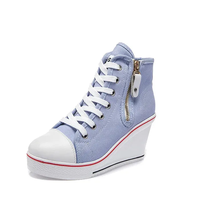 Funki Buys | Boots | Women's High Platform Zipper Sneakers