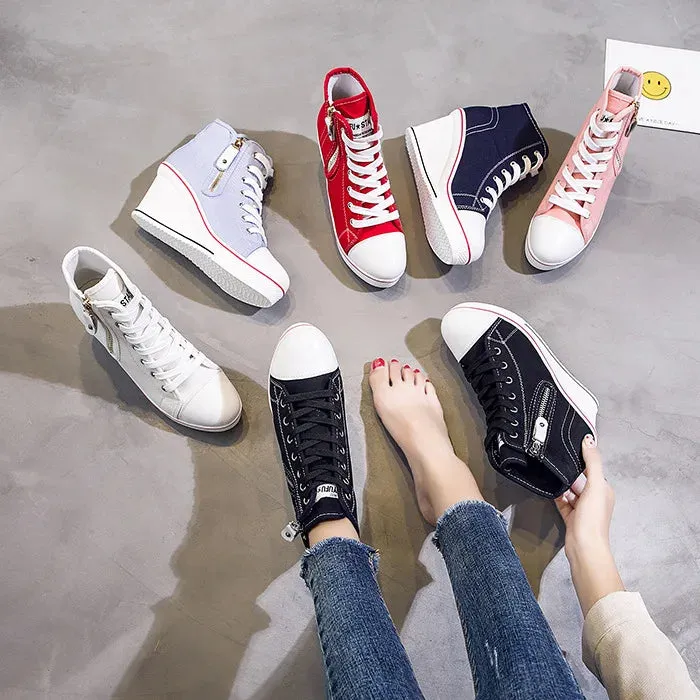 Funki Buys | Boots | Women's High Platform Zipper Sneakers