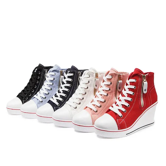 Funki Buys | Boots | Women's High Platform Zipper Sneakers