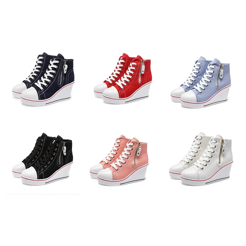 Funki Buys | Boots | Women's High Platform Zipper Sneakers