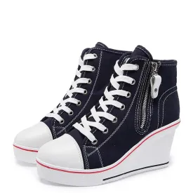 Funki Buys | Boots | Women's High Platform Zipper Sneakers