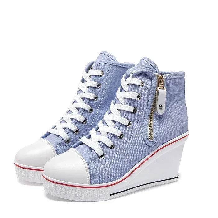 Funki Buys | Boots | Women's High Platform Zipper Sneakers