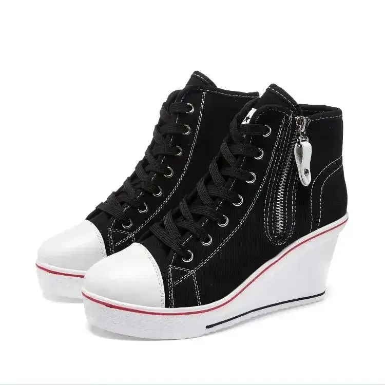 Funki Buys | Boots | Women's High Platform Zipper Sneakers