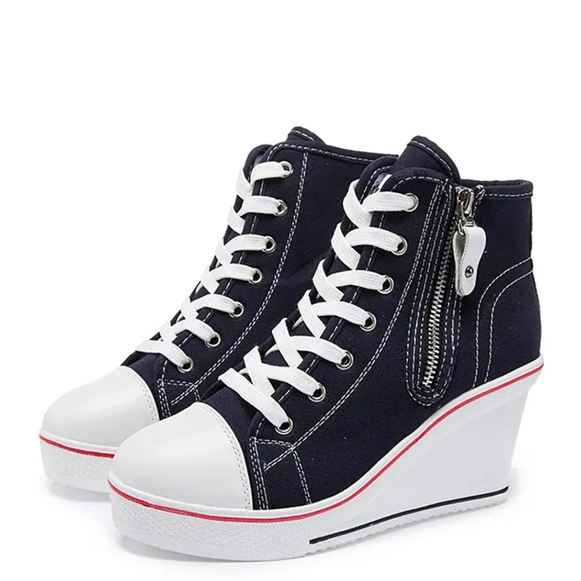 Funki Buys | Boots | Women's High Platform Zipper Sneakers