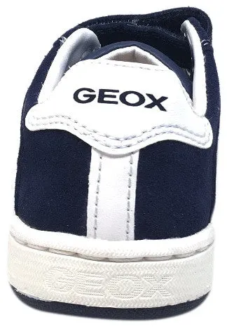 Geox Boy's Maltin Navy & White Double Hook and Loop Strap Sneaker Shoe