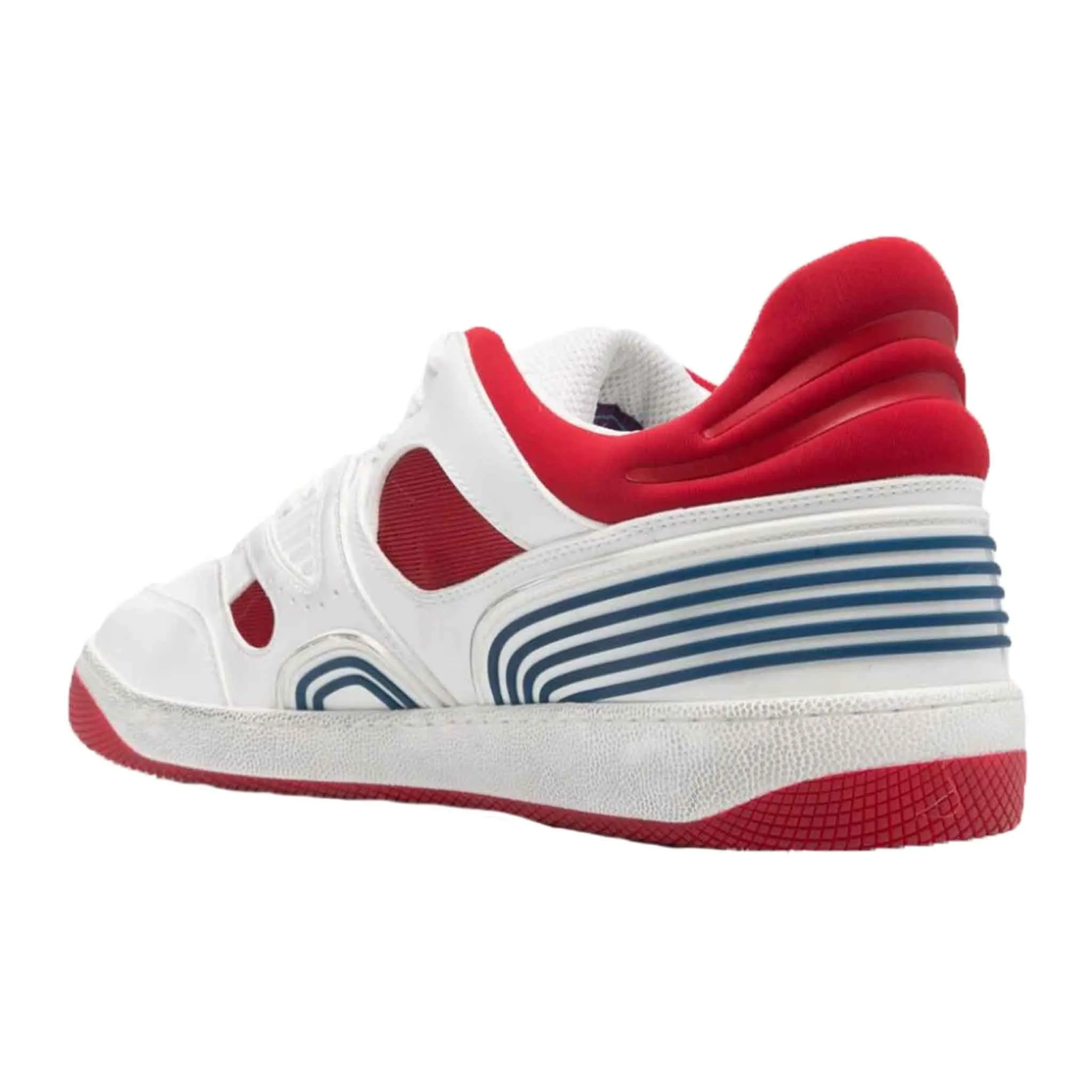 Gucci Baket Low-Top Sneakers in White/Red