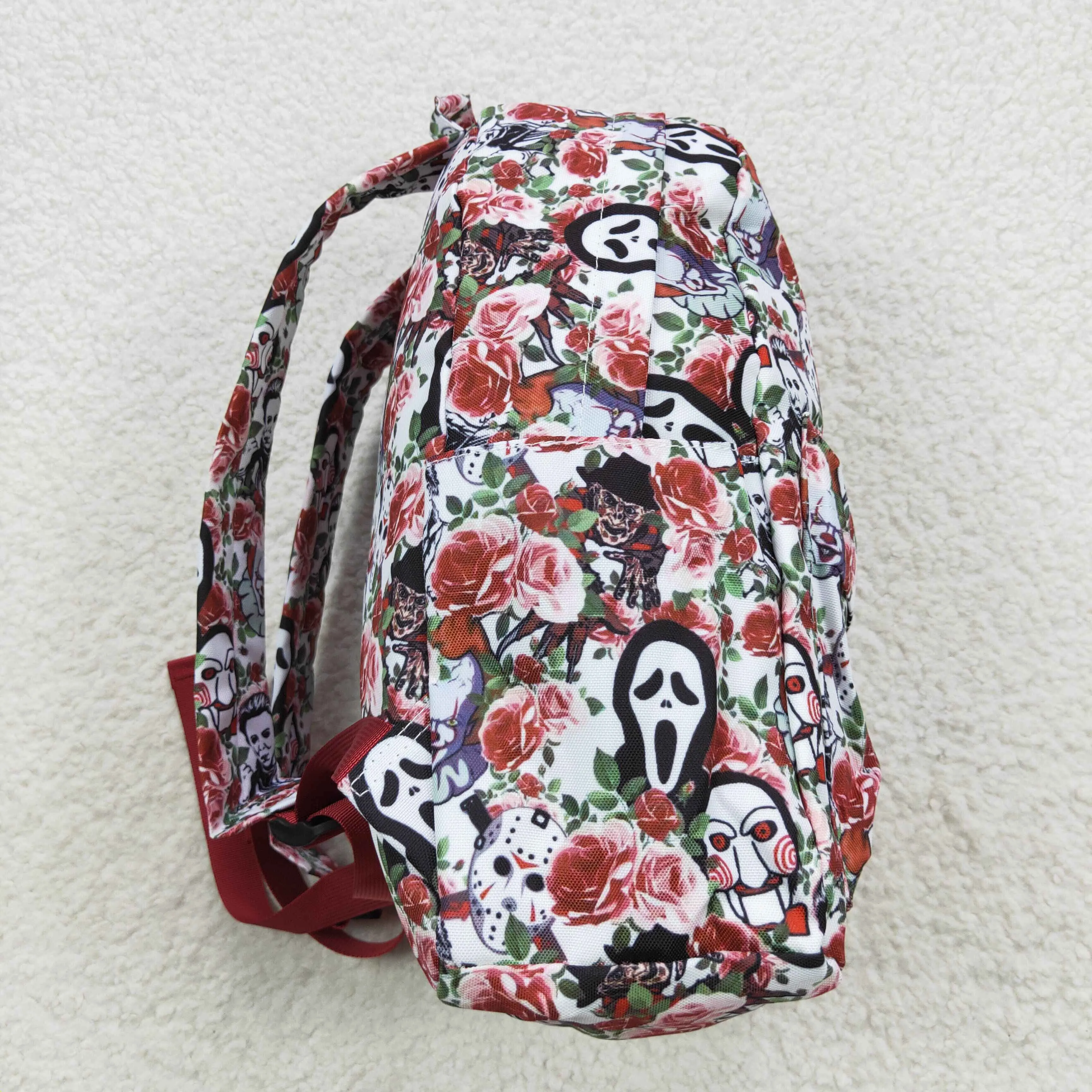 Halloween skull floral print backpack bag BA0060