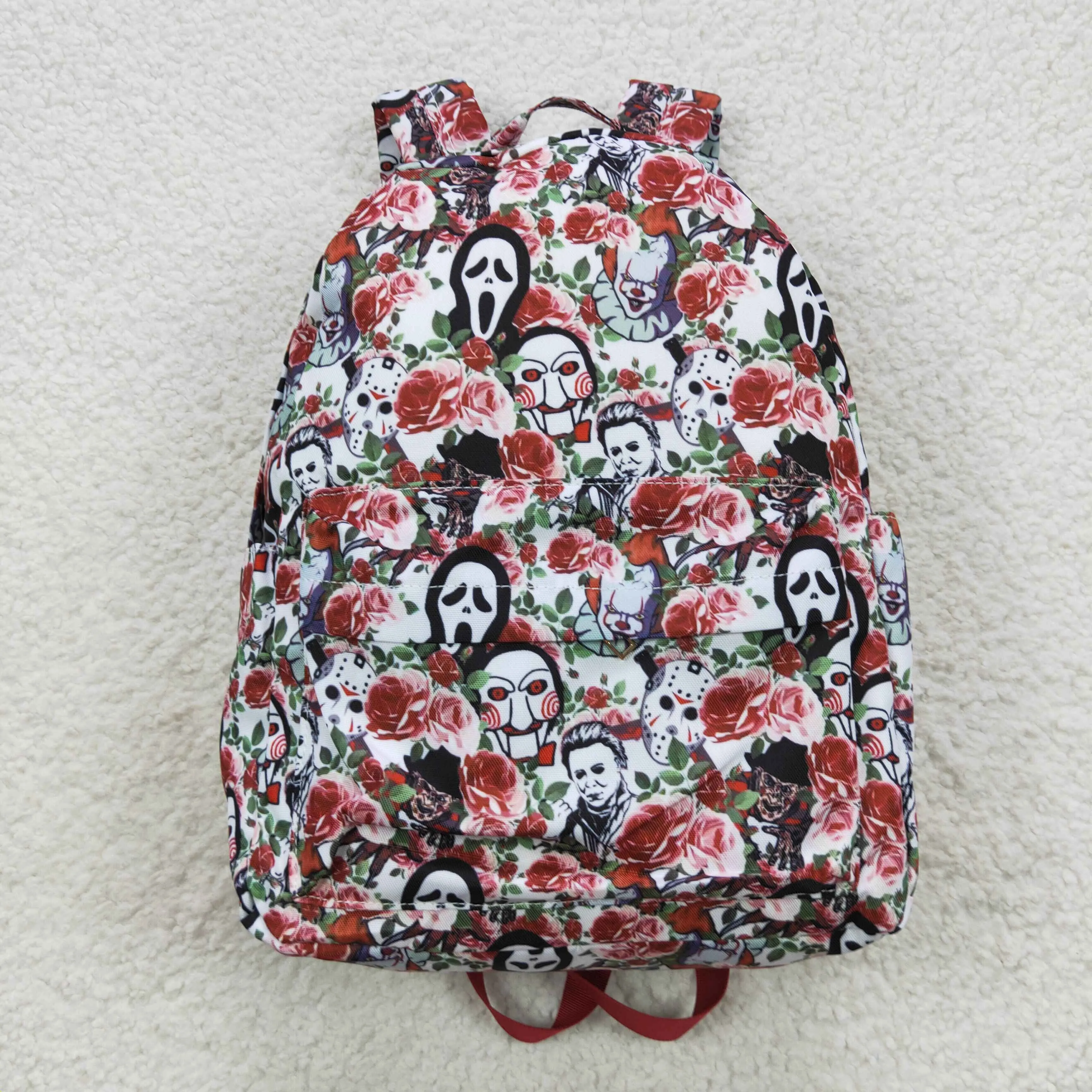 Halloween skull floral print backpack bag BA0060