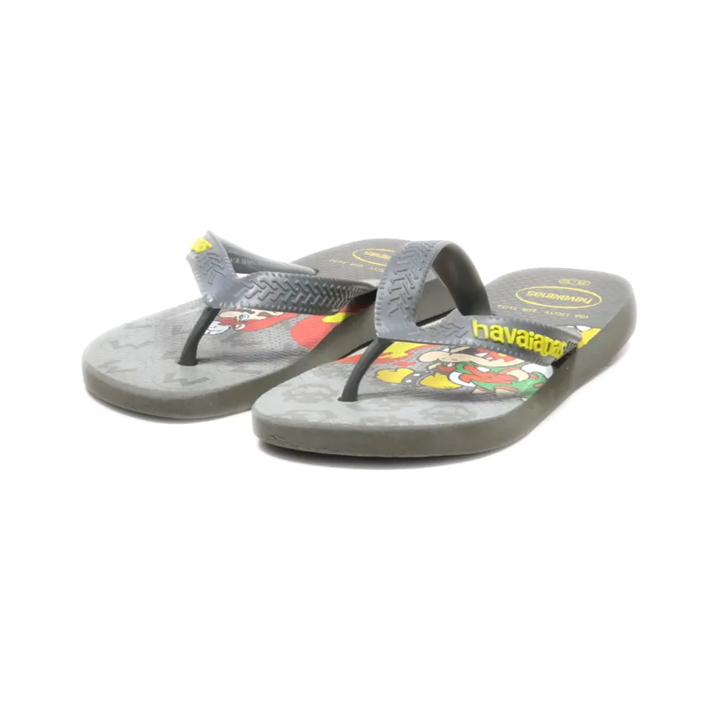 Havaianas Flat Sandals Rubber Grey Colour For Kids