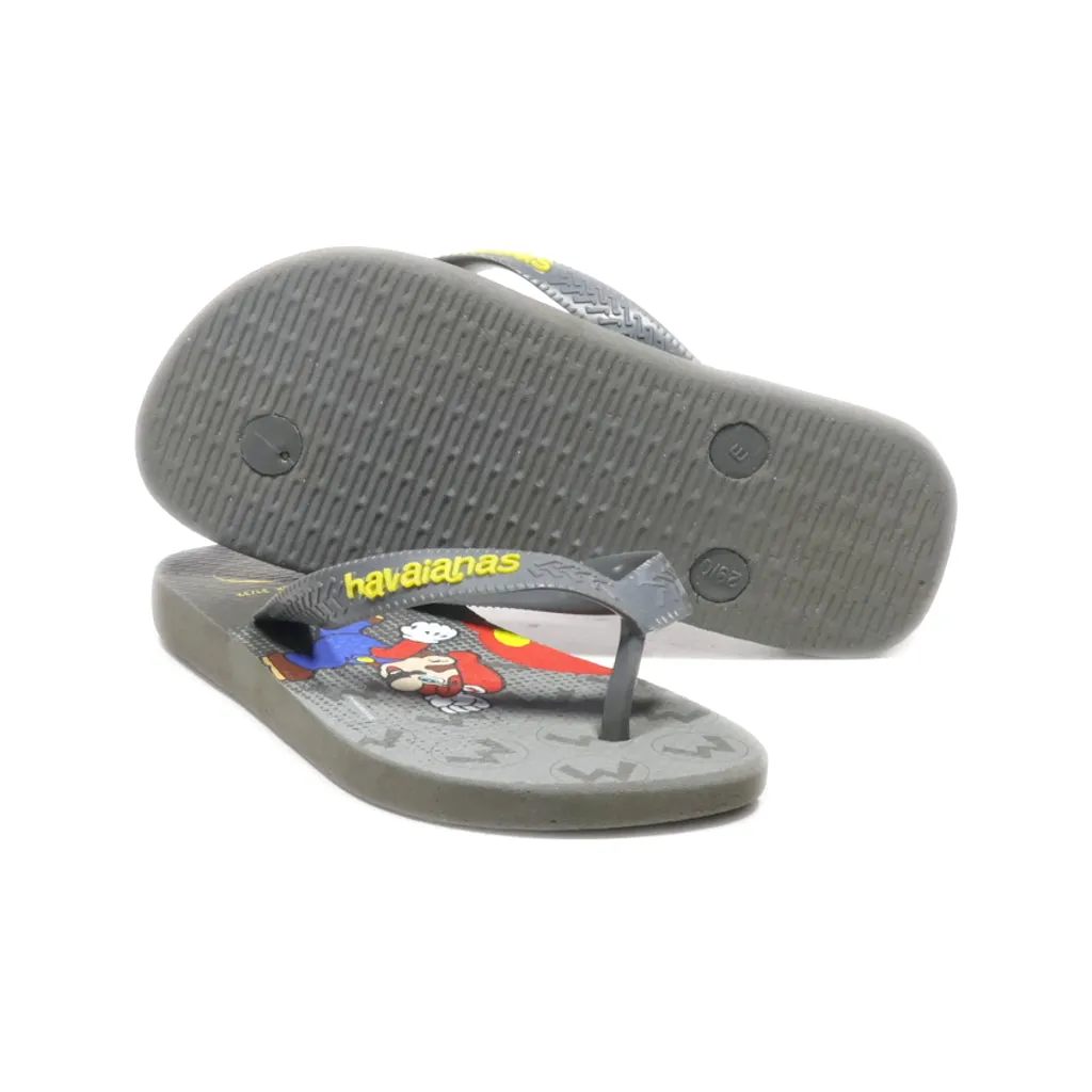 Havaianas Flat Sandals Rubber Grey Colour For Kids