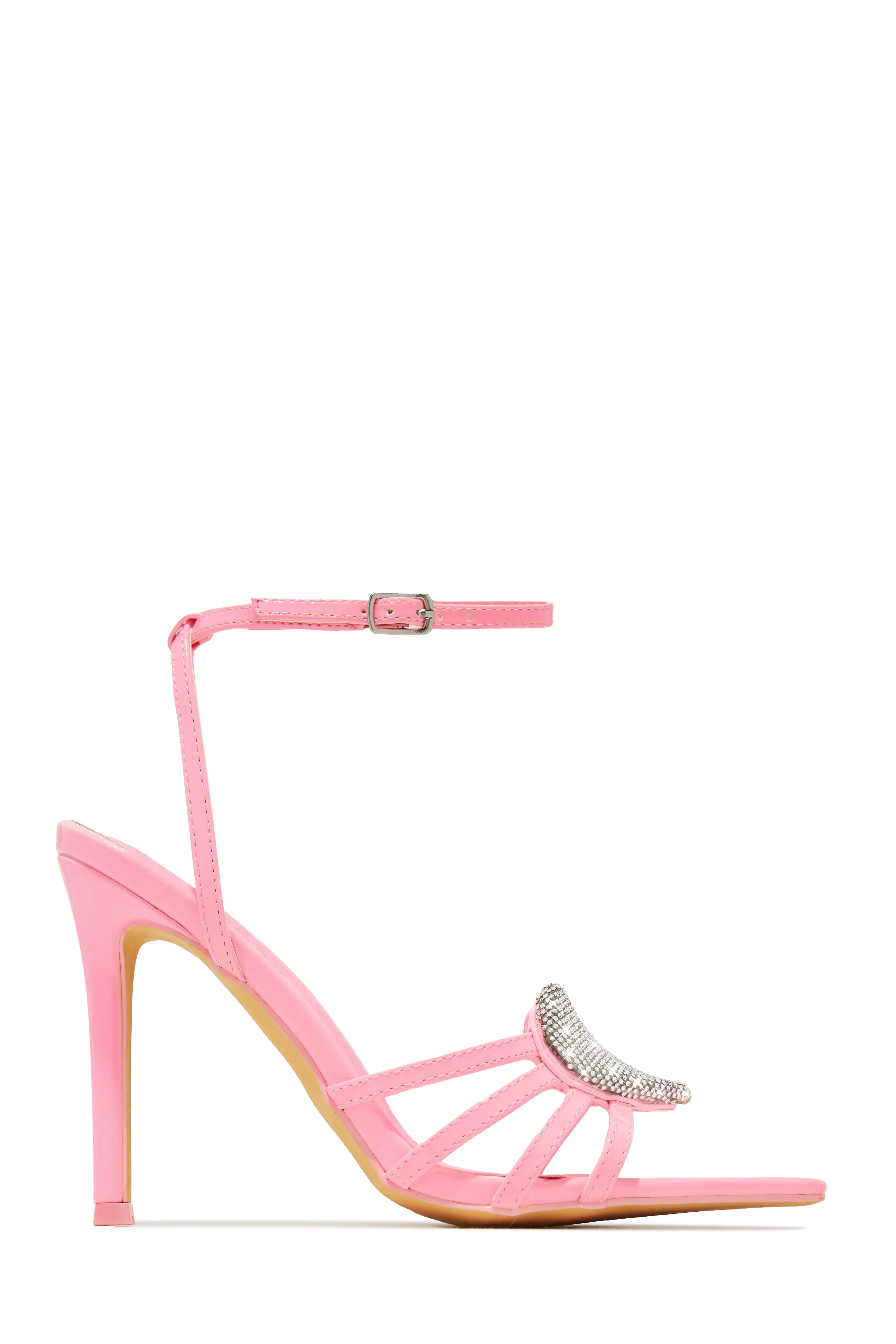 Heartbreaker Heart Embellished High Heels - Pink