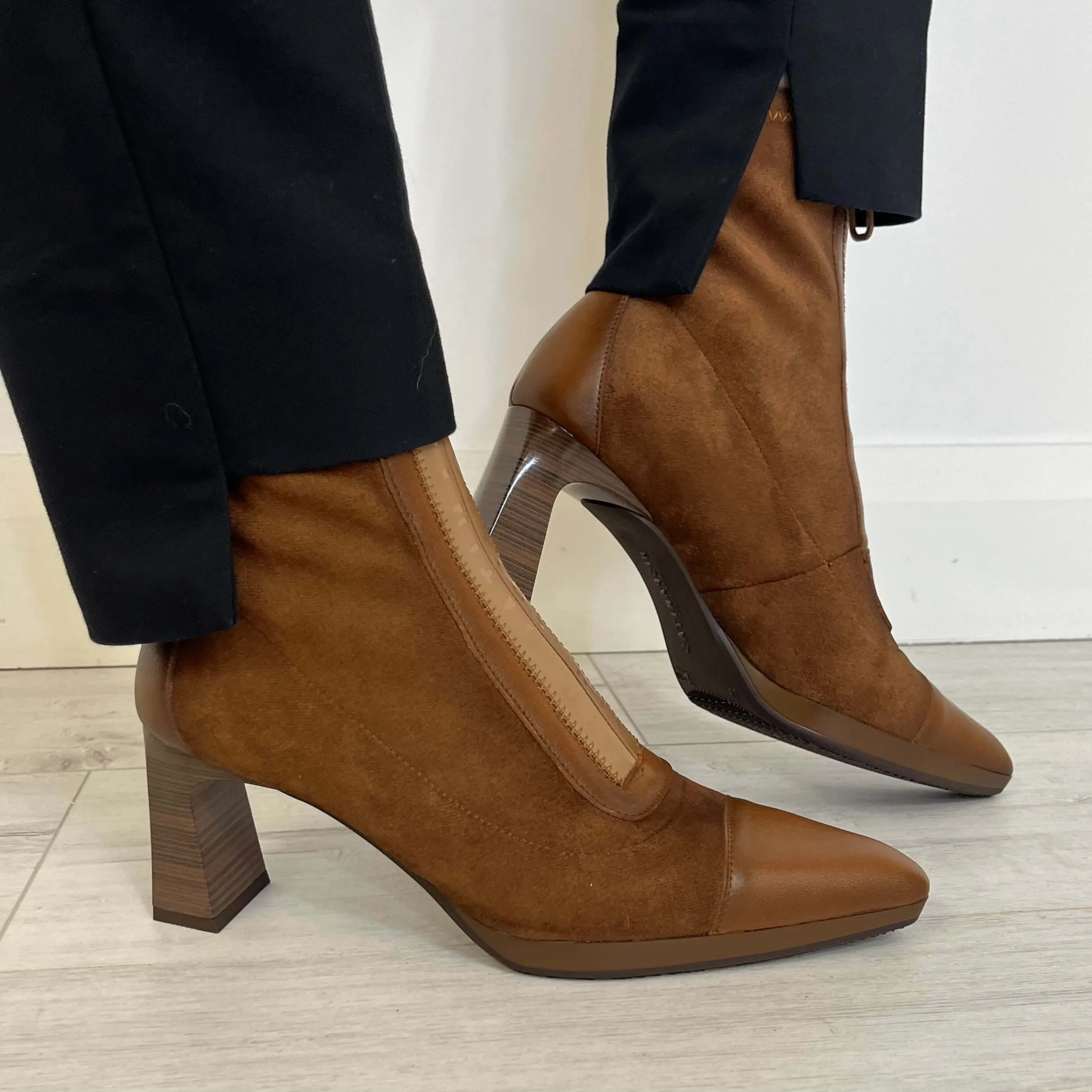 Hispanitas Tan Suede Leather Pointed Toe Boots