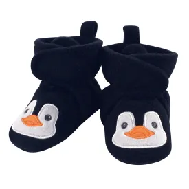 Hudson Baby Cozy Fleece Booties, Navy Penguin