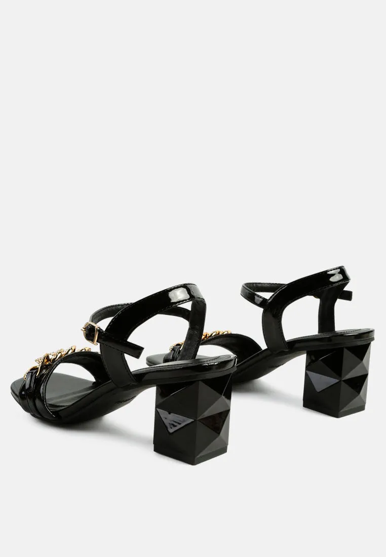 Illusion Metal Chain Link Fantasy Heel Sandals