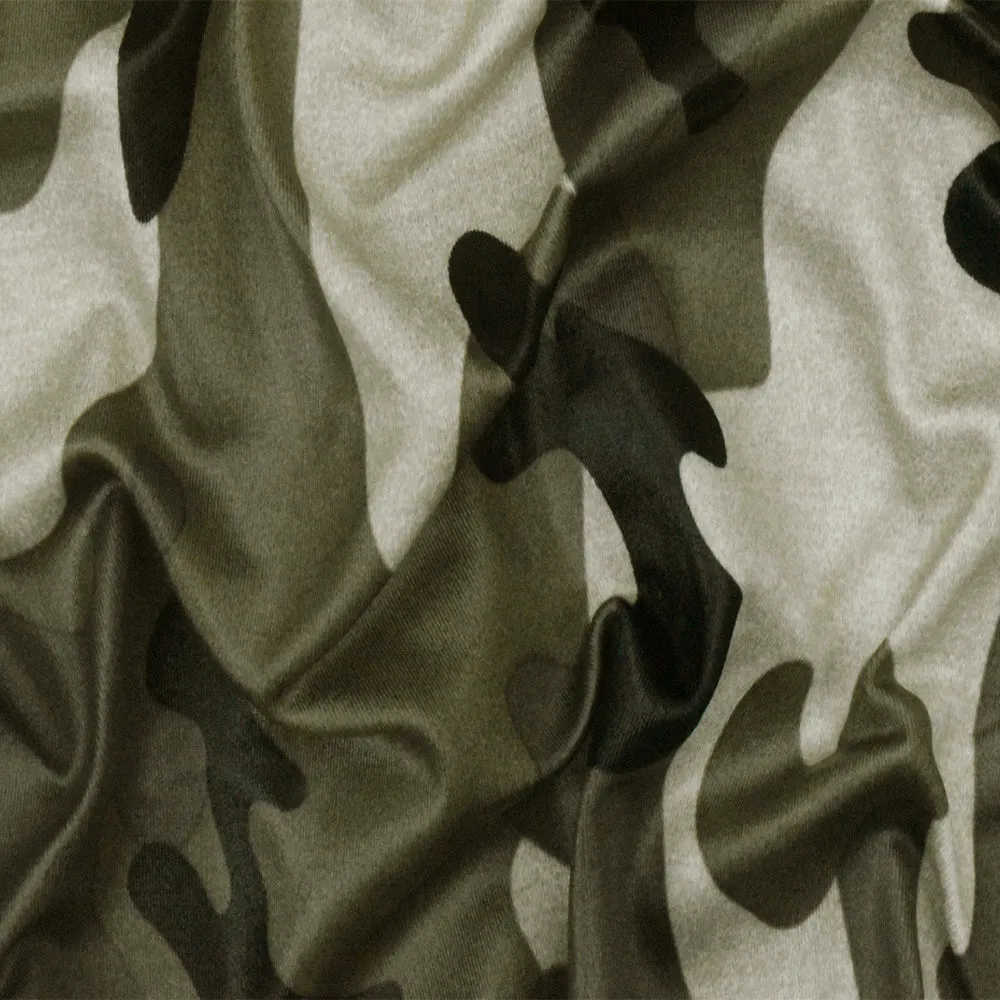 Khaki-Multi Famous Maker Camouflage Printed Stretch Tricot Swimwear Fabric