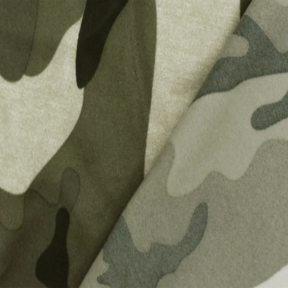 Khaki-Multi Famous Maker Camouflage Printed Stretch Tricot Swimwear Fabric