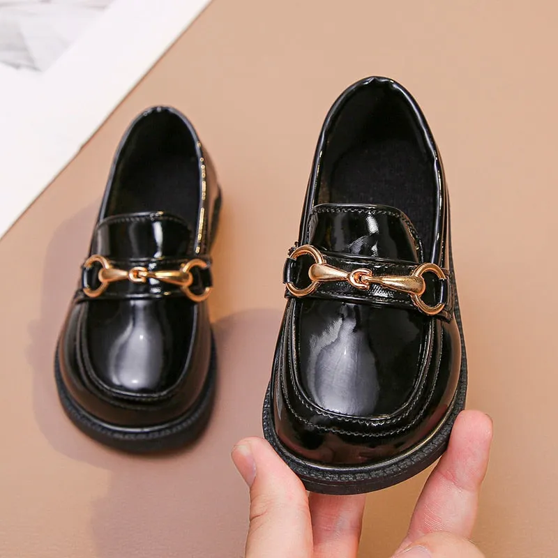 Kids Boys Girls British Style Leather Shoes for Party