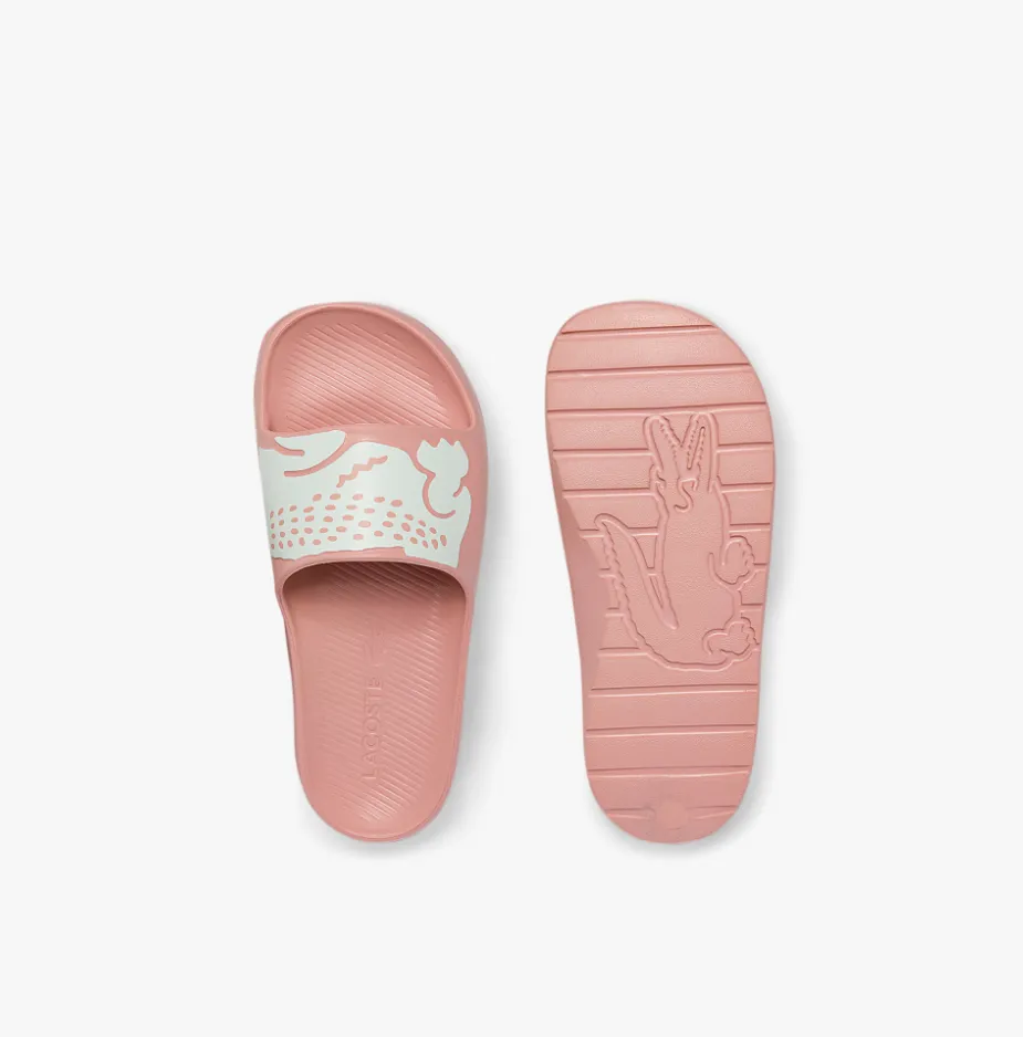 Lacoste Womens Croco 2.0 Synthetic Print Slides