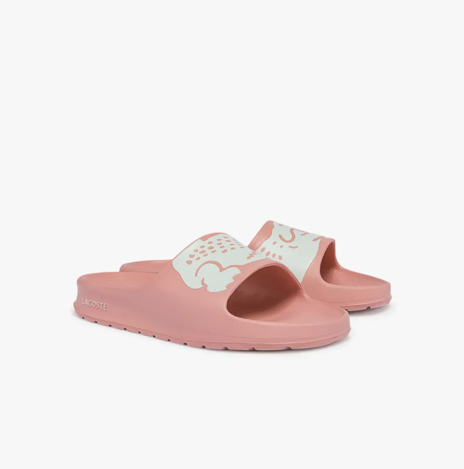 Lacoste Womens Croco 2.0 Synthetic Print Slides