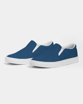 Medium Dark Blue Slip-On Canvas Sneakers | Men's | Medium Dark Pure Blue | C100M50Y0K60