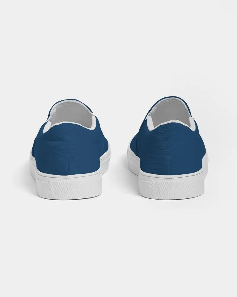 Medium Dark Blue Slip-On Canvas Sneakers | Men's | Medium Dark Pure Blue | C100M50Y0K60