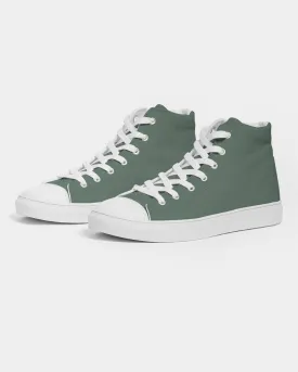 Medium Dark Green Men's High-top Canvas Sneakers | Men's | Medium Dark Pale Pastel Green | C30M0Y30K60