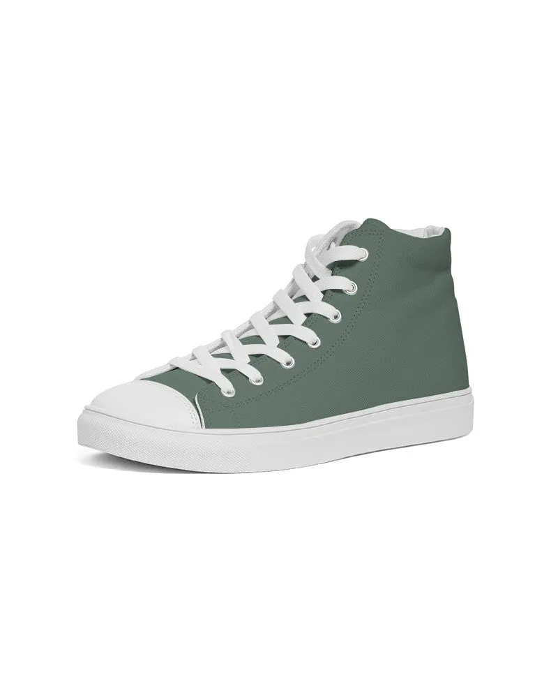 Medium Dark Green Men's High-top Canvas Sneakers | Men's | Medium Dark Pale Pastel Green | C30M0Y30K60