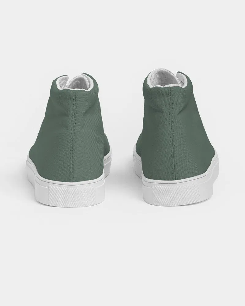 Medium Dark Green Men's High-top Canvas Sneakers | Men's | Medium Dark Pale Pastel Green | C30M0Y30K60