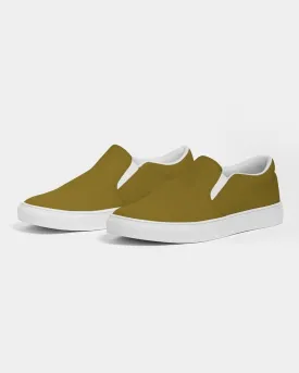 Medium Dark Orange Yellow Slip-On Canvas Sneakers | Men's | Medium Dark Pure Orange Yellow | C0M25Y100K60