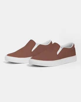 Medium Dark Red Brown Slip-On Canvas Sneakers | Men's | Medium Dark Pastel Red Brown | C0M60Y60K60