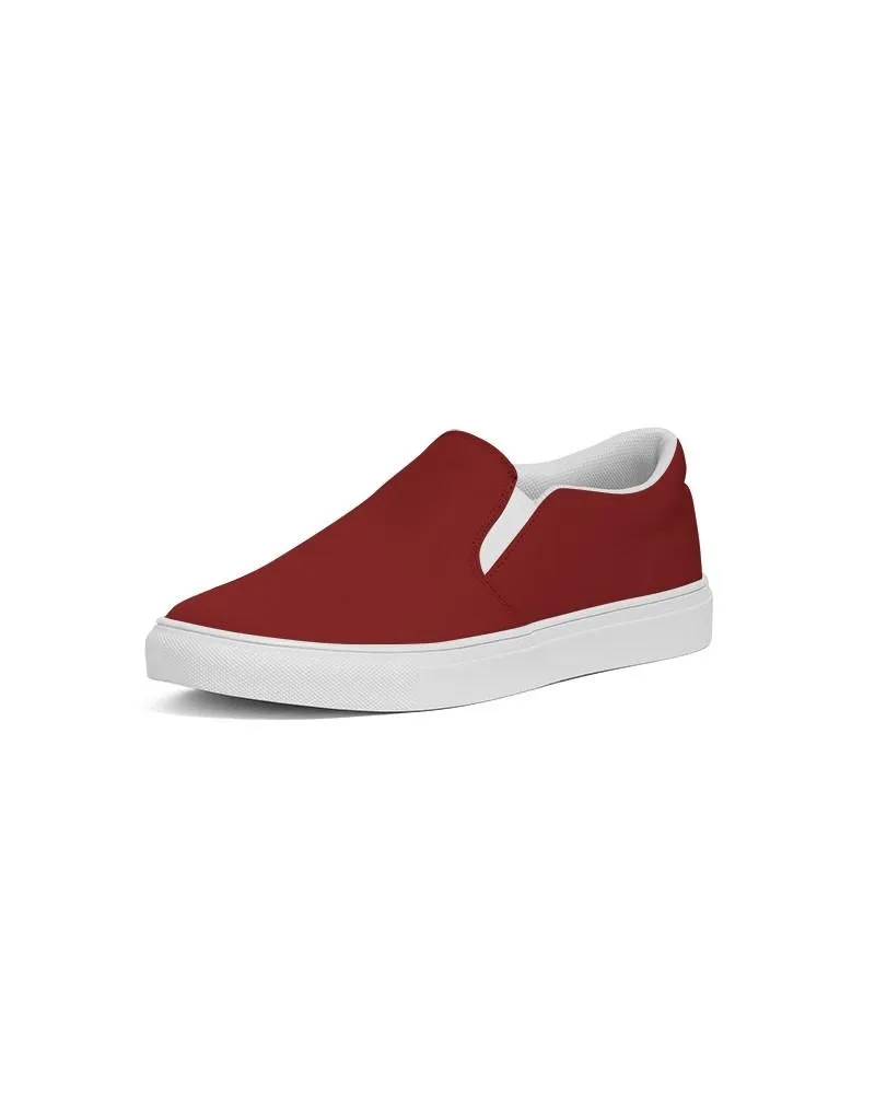 Medium Dark Red Slip-On Canvas Sneakers | Men's | Medium Dark Pure Red | C0M100Y100K60