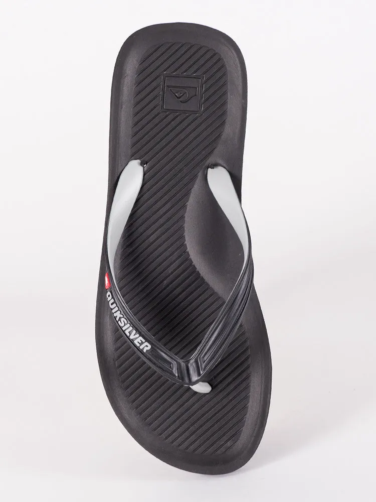 MENS QUIKSILVER HALEIWA BLACK/GREY/BLACK SANDALS - CLEARANCE