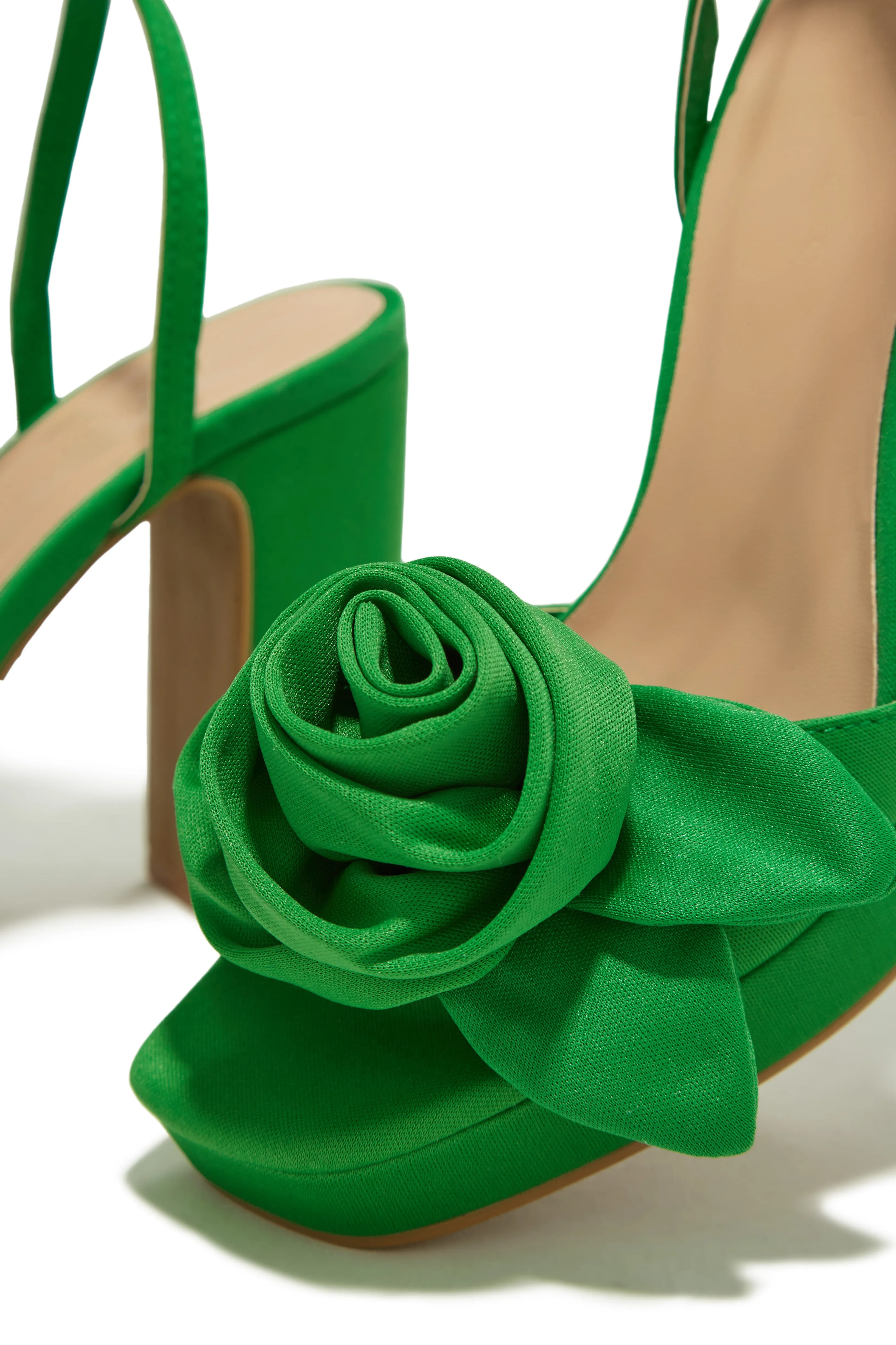 Michelle Platform Block High Heels - Green