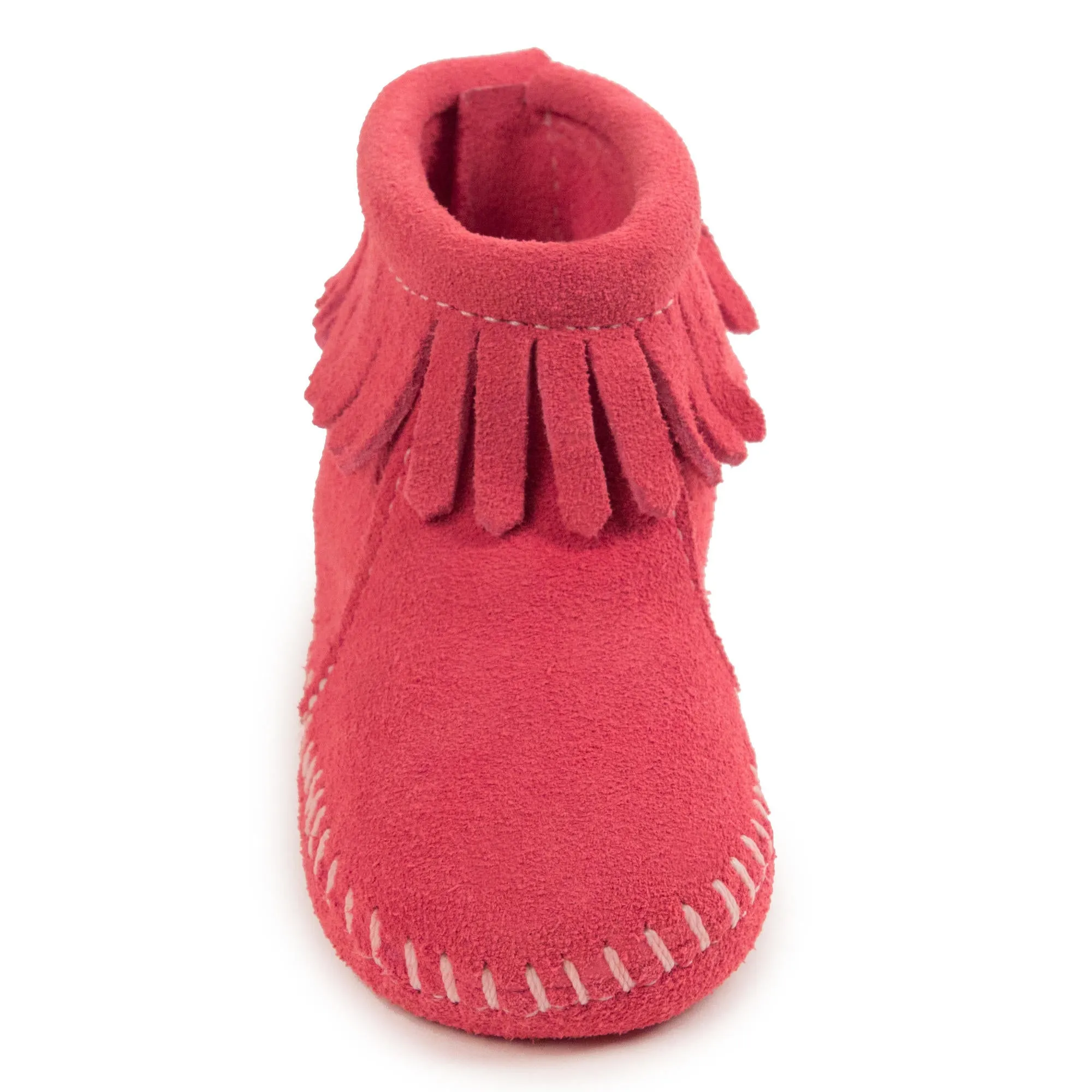 Minnetonka® Infant Genuine Leather Back Flap Bootie Moccasins