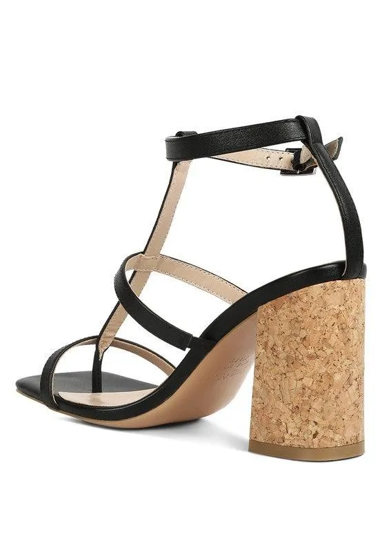 Mirabella Open Square Toe Block Heel Sandals