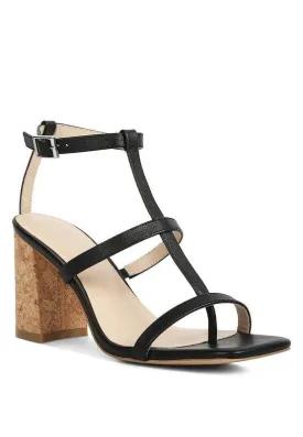 Mirabella Open Square Toe Block Heel Sandals