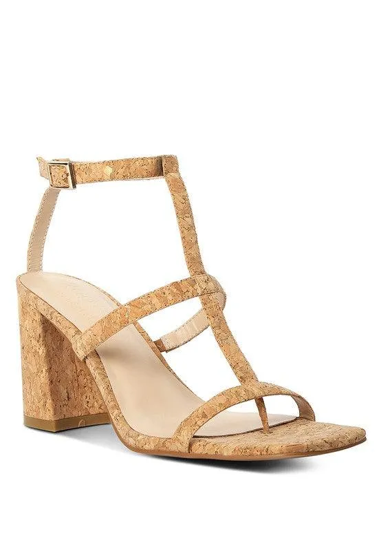 Mirabella Open Square Toe Block Heel Sandals