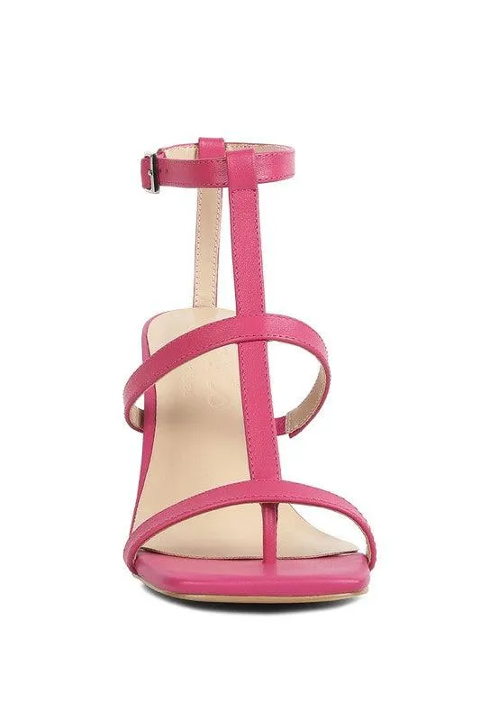 Mirabella Open Square Toe Block Heel Sandals