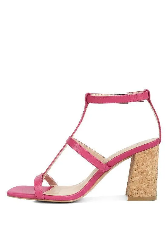 Mirabella Open Square Toe Block Heel Sandals