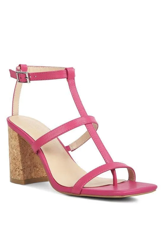 Mirabella Open Square Toe Block Heel Sandals