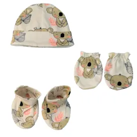 Mittens, Booties and Cap set- Baby Koala